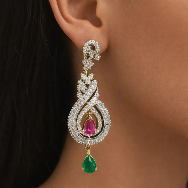 Infinity Ruby Drop Anti-Tarnish Earrings