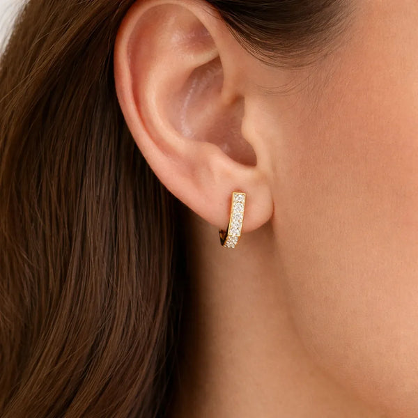 Mini Crystal Hoop Anti-Tarnish Earrings