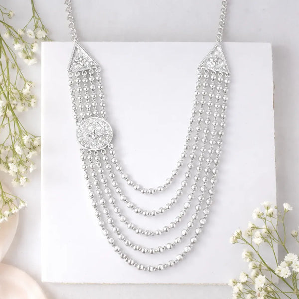 Royal Multi-Strand Silver Chandrahar