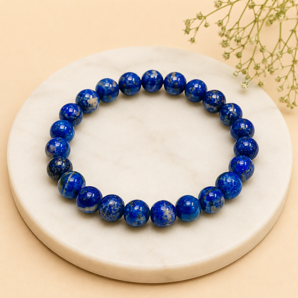 Natural Lapis Lazuli Beaded Stone Bracelet