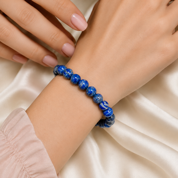 Natural Lapis Lazuli Beaded Stone Bracelet