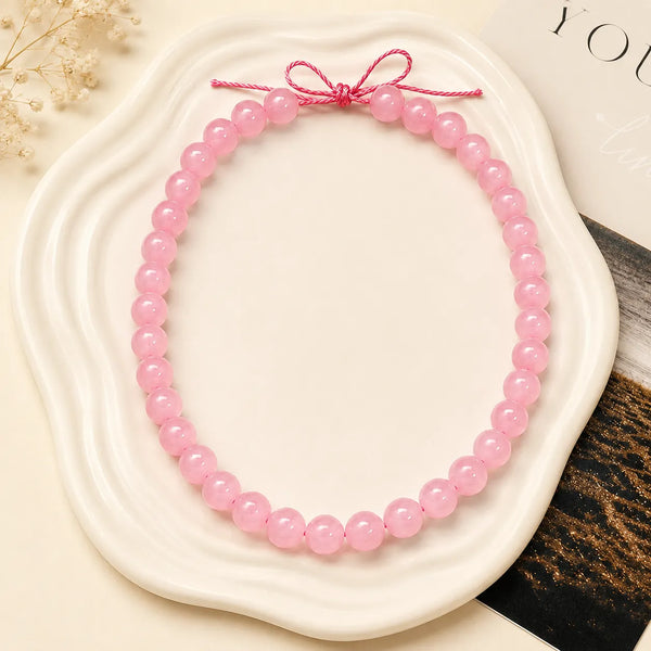 Natural Rose Quartz Crystal Beaded Mala