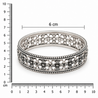 Oxidised Silver Floral Cutwork Bangles for Women | Frolic Jewels