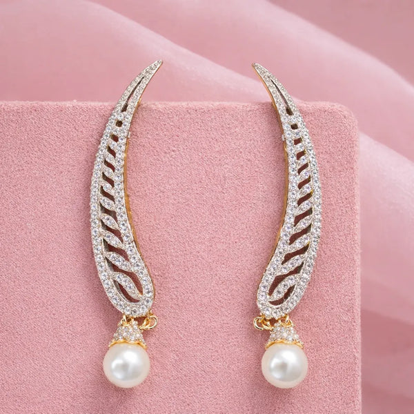 Pearl Feather Anti-Tarnish Earrings