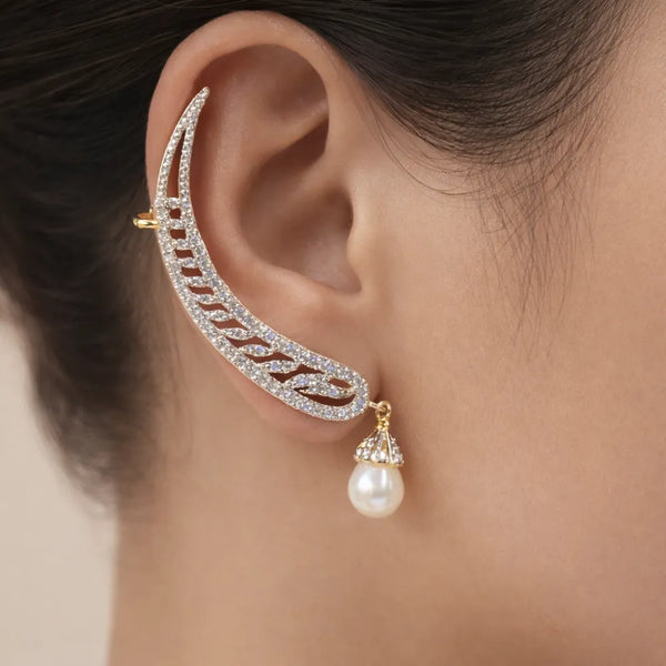 Pearl Feather Anti-Tarnish Earrings