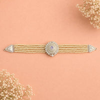 Pearl Medallion 925 Silver Choker for Women by Frolic Jewels