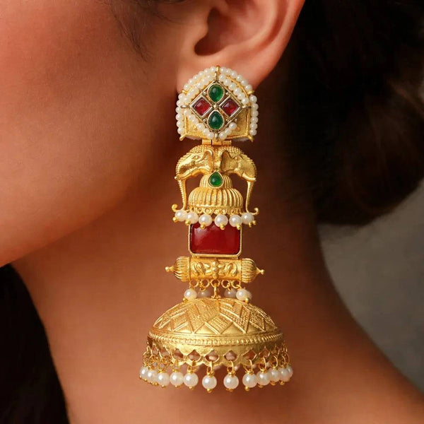 Royal Elephant Temple Jhumka Earrings