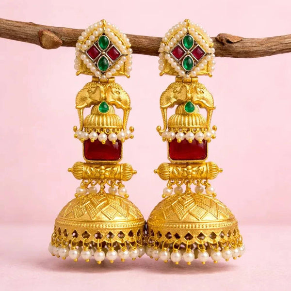Royal Elephant Temple Jhumka Earrings