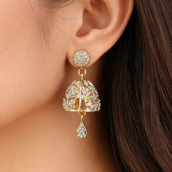 Royal Floral Dome Anti-Tarnish Drop Earrings