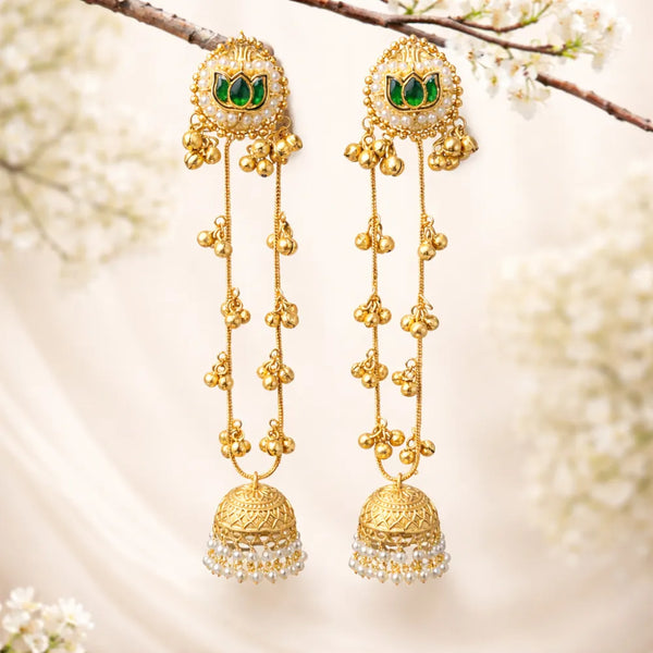 Royal Kundan Jhumka Tassel Earrings