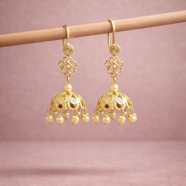Royal Pearl Jhumka Earrings