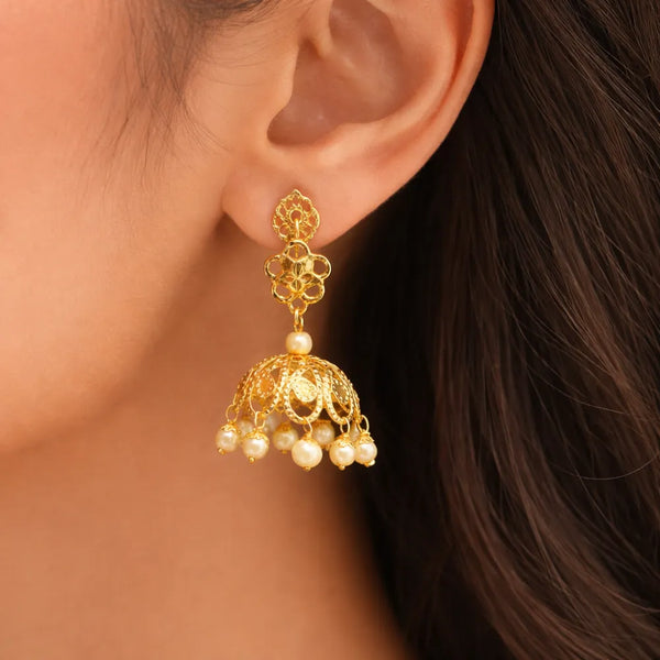 Royal Pearl Jhumka Earrings