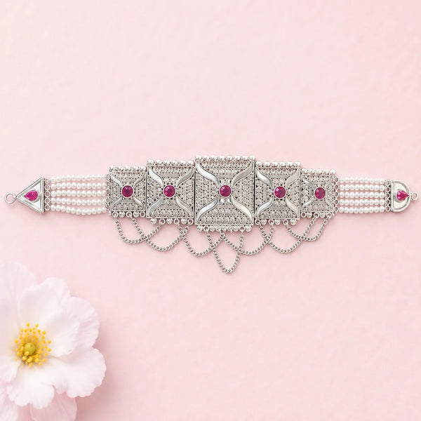Royal Ruby 925 Silver Choker