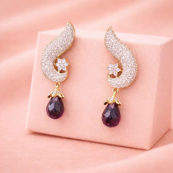 Ruby Drop Anti-Tarnish Earrings
