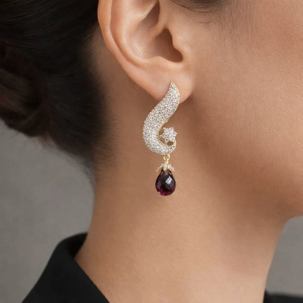 Ruby Drop Anti-Tarnish Earrings