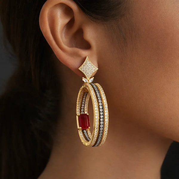 Ruby Halo Anti-Tarnish Earrings