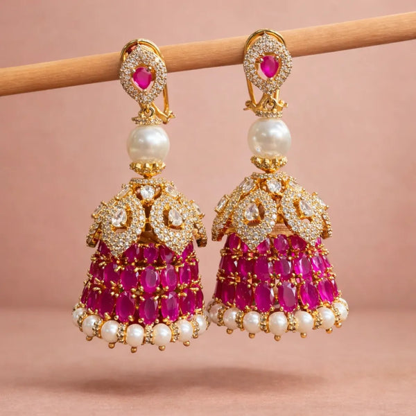 Ruby Pearl Anti-Tarnish Jhumka
