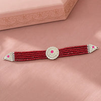 Ruby Red 925 Silver Choker for Women by Frolic Jewels
