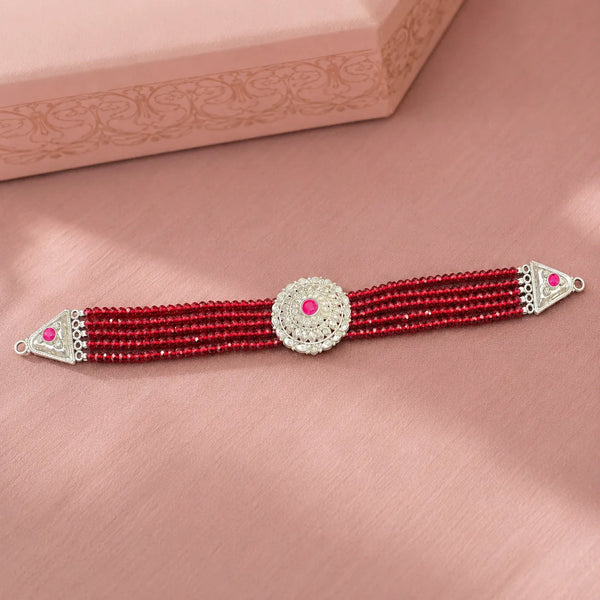 Ruby Red 925 Silver Choker