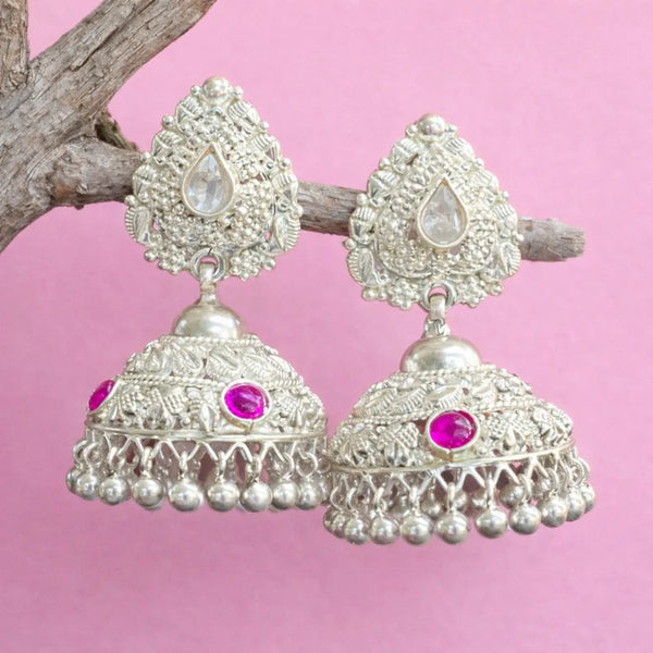 925 Silver Ruby Stud Jhumka