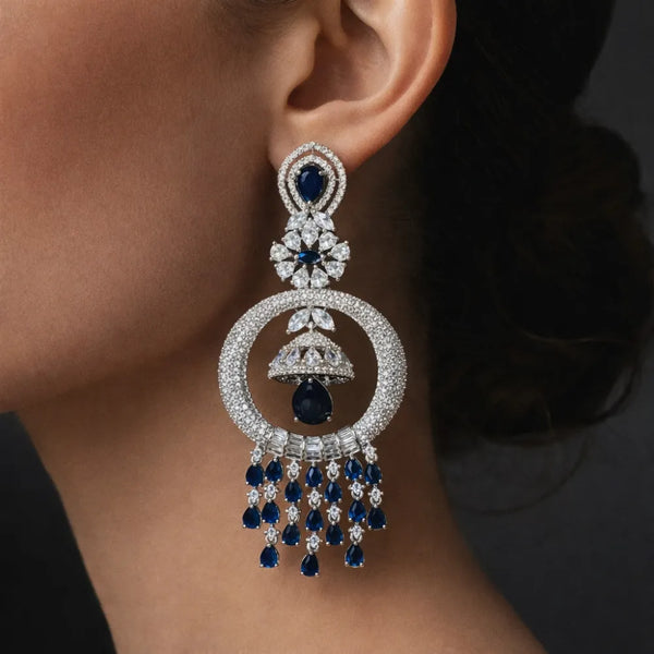Sapphire Glow Anti-Tarnish Earrings