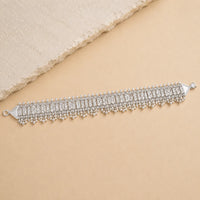 Silver Crystal Pearl Guluband for Women by Frolic Jewels