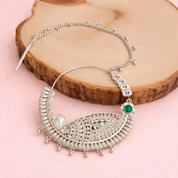 925 Silver Filigree Pearl Traditional Nath