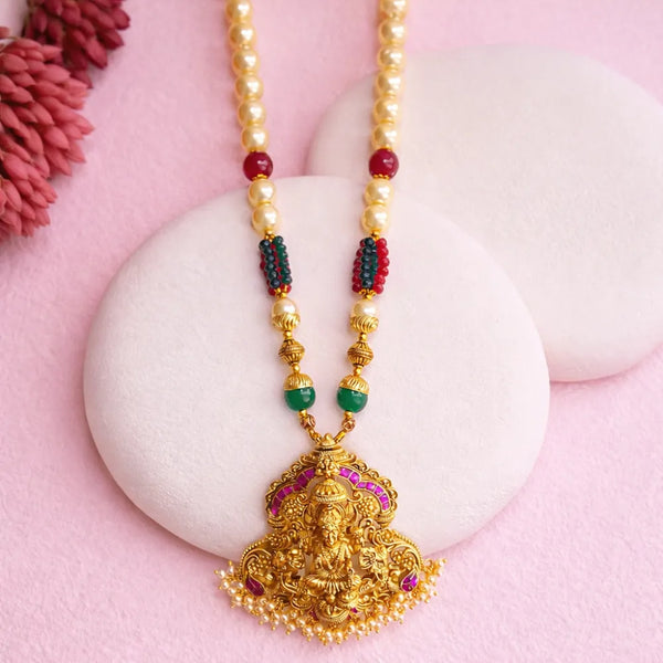 925 Silver Gold plated Lakshmi Beaded Chain