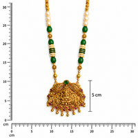 Silver Gold-Polish Lakshmi Beaded Necklace for Women  Girls Frolic Jewels
