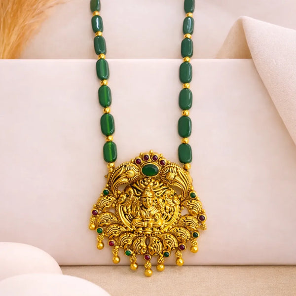 925 Silver Gold Plated Lakshmi Pendant Chain