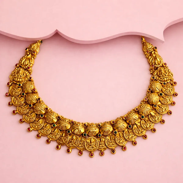 925 Silver Gold Plated Temple Coin Necklace
