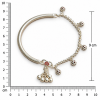 Silver Kada Payal with Chain Charms for Women Frolic Jewels