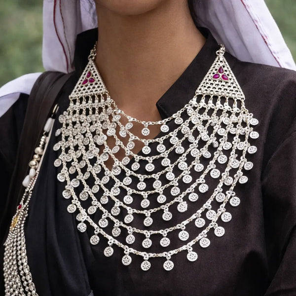 925 Silver Multi-Layer Ghungroo Necklace
