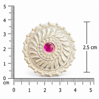 Silver Pink Stone Statement Ring for Women & Girls Frolic Jewels