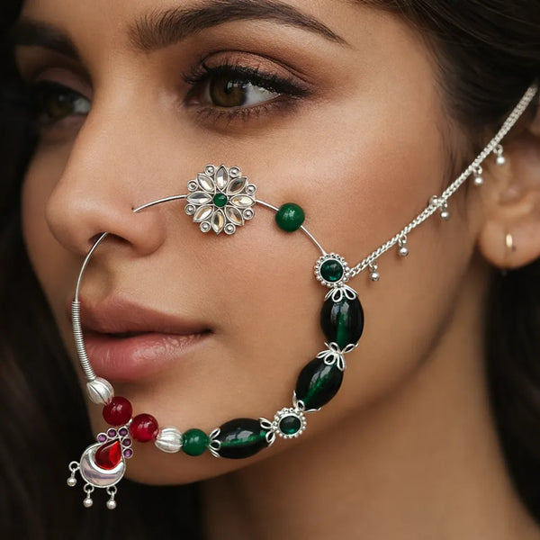 925 Silver Traditional Multicolor Nath