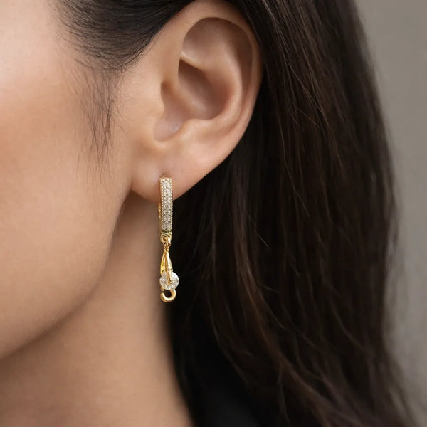 Spiral Crystal Drop Anti-Tarnish Earrings