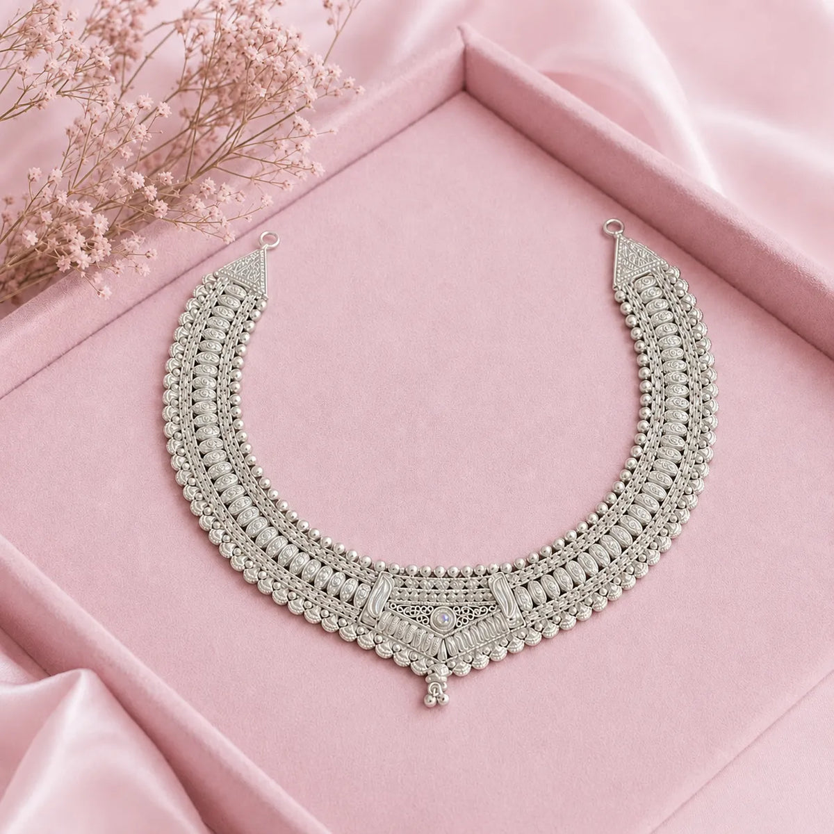 Traditional Elegance 925 Silver Necklace Set