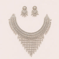 Traditional Heritage 925 Silver Necklace Set for Women by Frolic Jewels