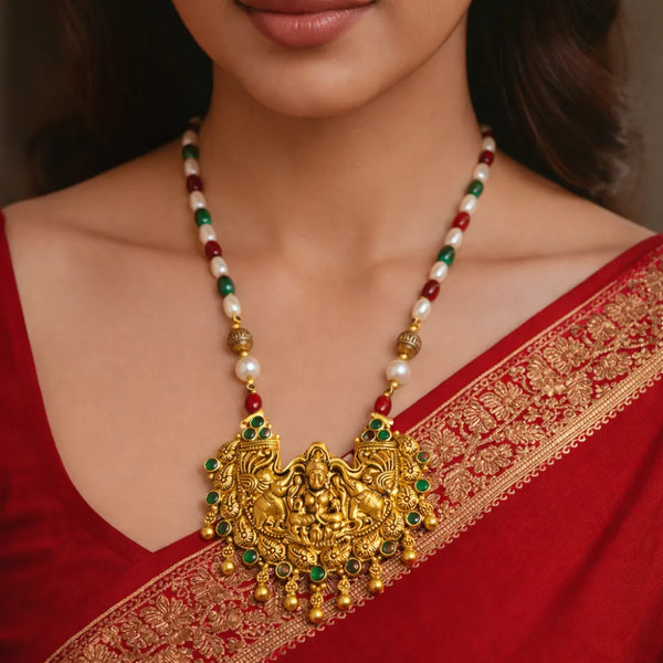 925 Silver Traditional Lakshmi Necklace Pendant