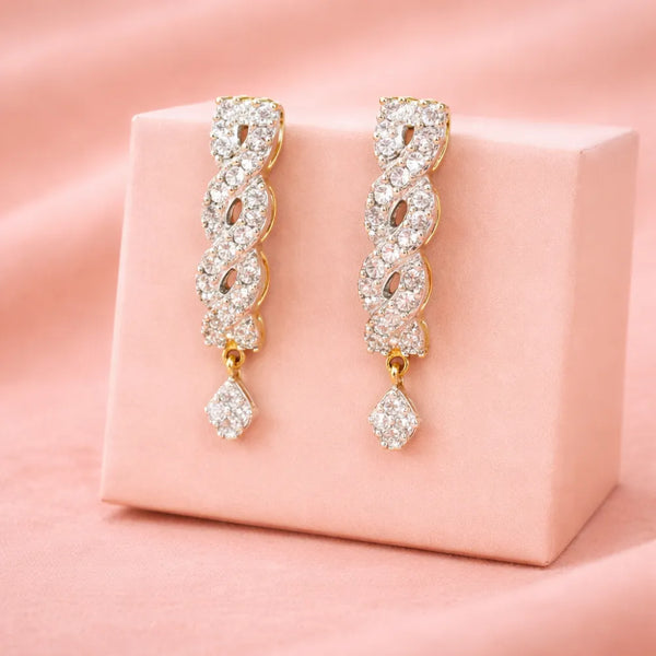 Twist Drop Crystal Anti-Tarnish Earrings