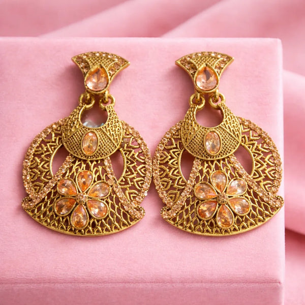 Vintage Floral Gold Anti-Tarnish Earrings
