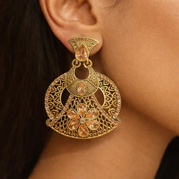 Vintage Floral Gold Anti-Tarnish Earrings