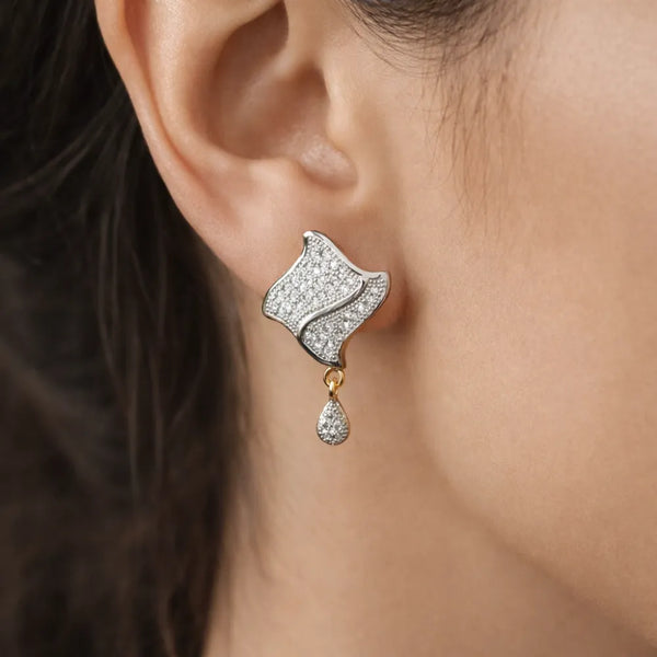 Wave Crystal Drop Earrings