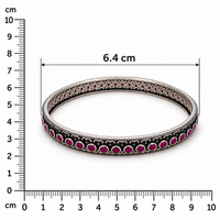 Oxidised Silver Ruby Stone Bangles for Women | Frolic Jewels