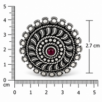 Oxidised Silver Spiral Statement Ring for Women Frolic Jewels