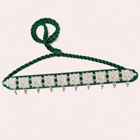 925 Silver Green Velvet Guluband