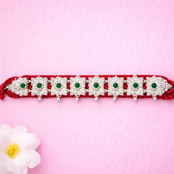 925 Silver Green Stone Guluband