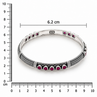 Oxidised Silver Ruby Stone Bangles