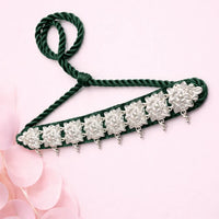 925 Silver Green Velvet Guluband