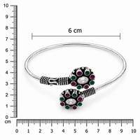 Silver Floral Stone Bangles for Women | Frolic Jewels